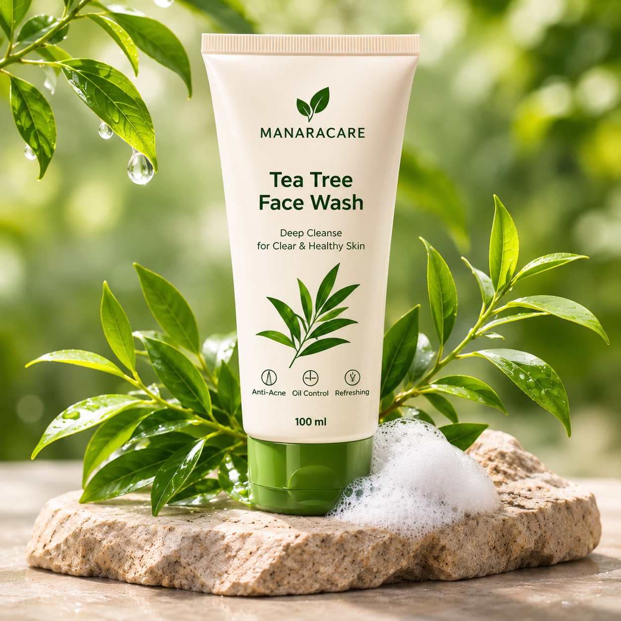 Face wash tube with botanical ingredients